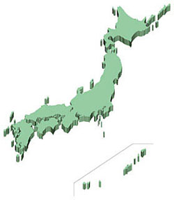 写真：立体的な日本地図